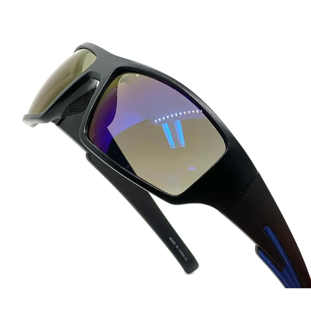 Black Frame Sunglasses Mirrored Lens Sport Eyewear Fashion Sun Glasses Men Gafas